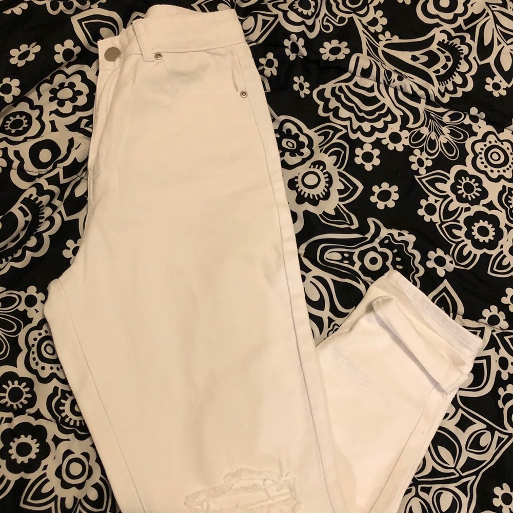White high rise jeans